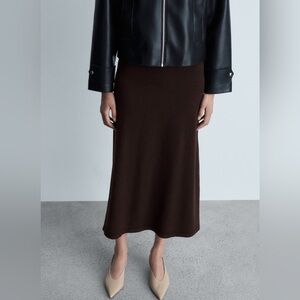 Mango Ribbed Midi Skirt